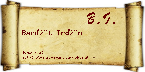 Barát Irén névjegykártya